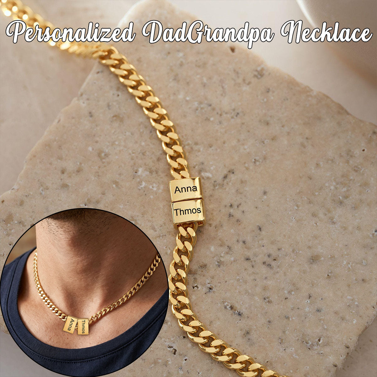 Personalized Dad Necklace With Family Name-Father's Day Gift