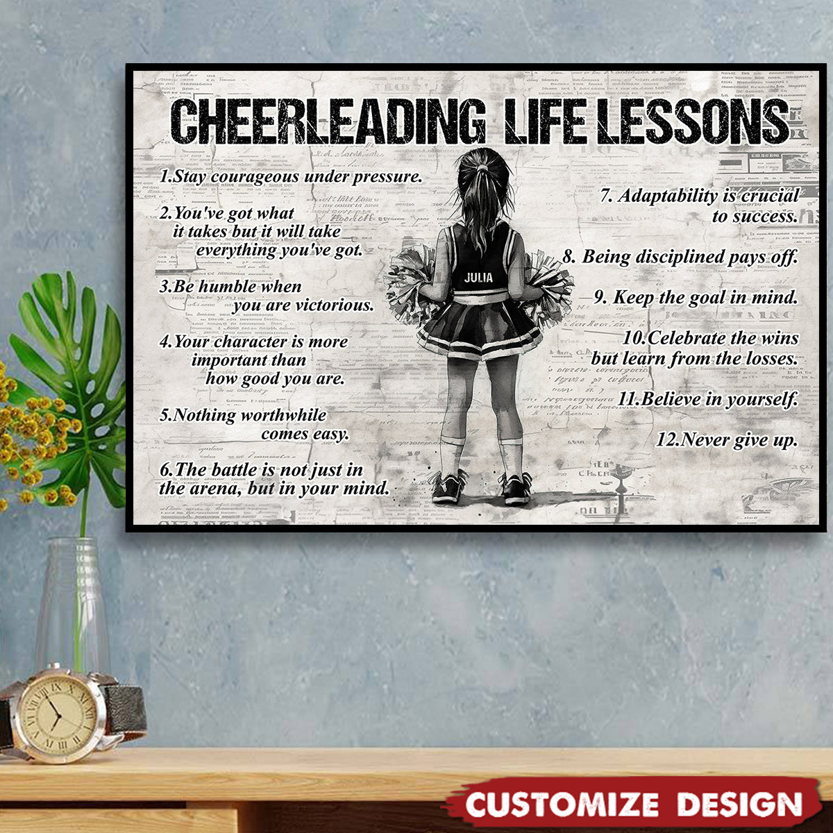 Personalized Cheerleading Kid Poster - Gift For Cheerleader, Cheerleading Lovers