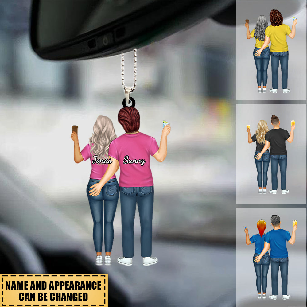 Custom Couple Together Since - Loving, Birthday Anniversary Gift For Couples, Spouse, Husband, Wife - Personalized Car Hanging Ornament