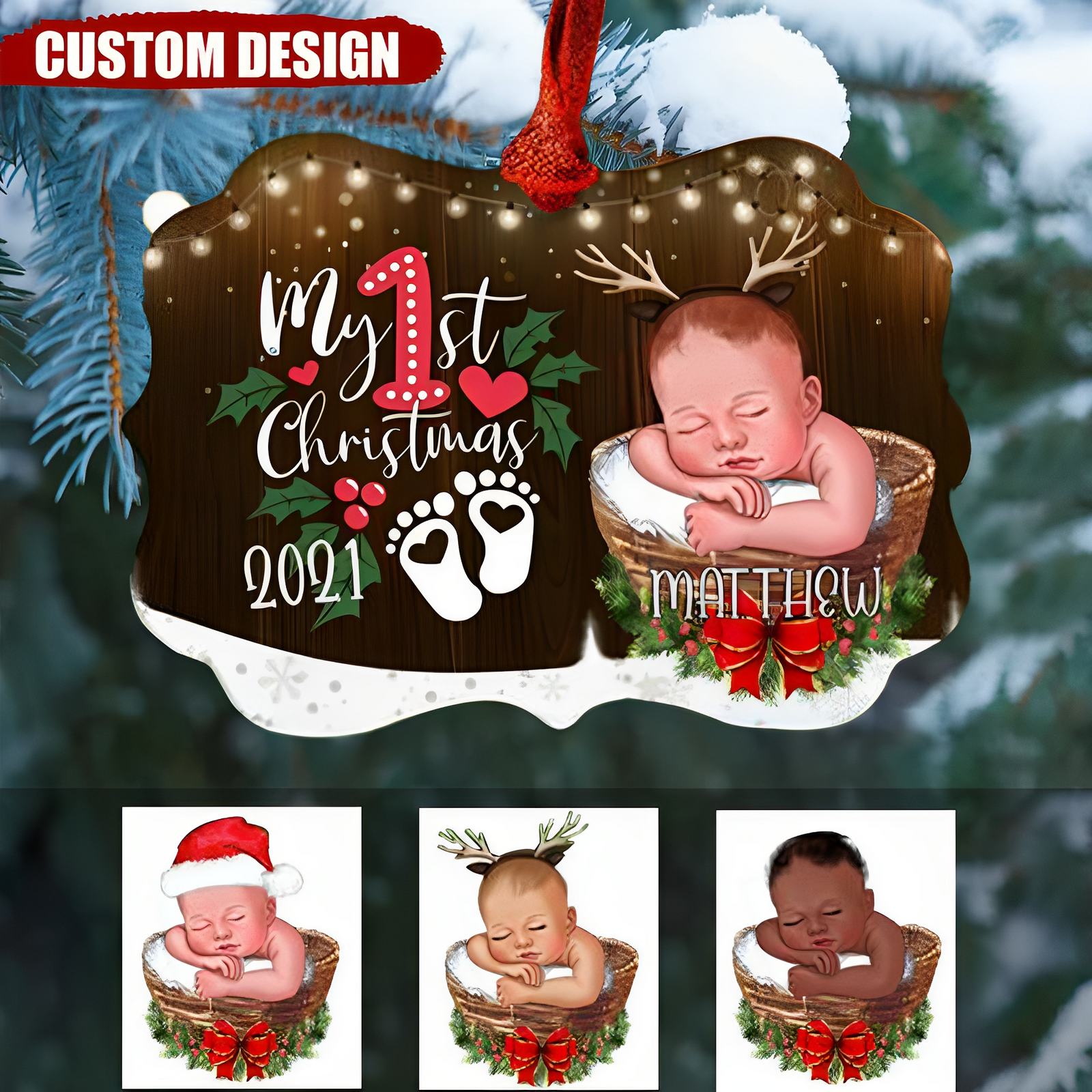 Christmas Gifts - Baby Ornaments - My 1st Christmas 2023- Custom Ornament