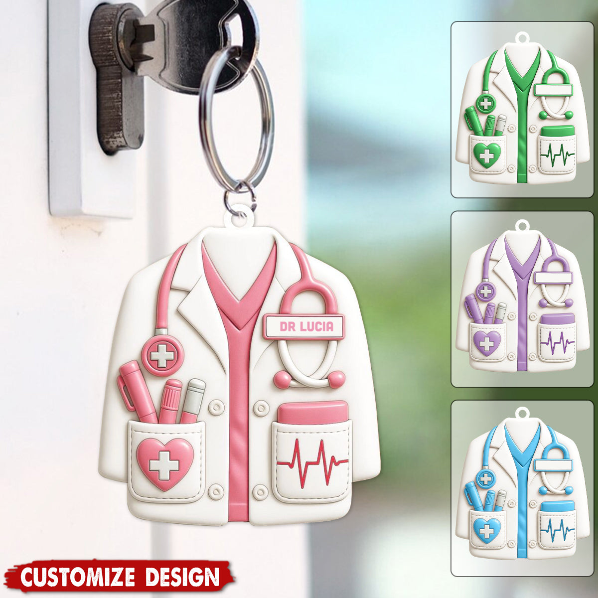 Celebrate Your Favorite Healthcare Hero - Personalized Acrylic Keychain - Gift For Doctors and Nurses