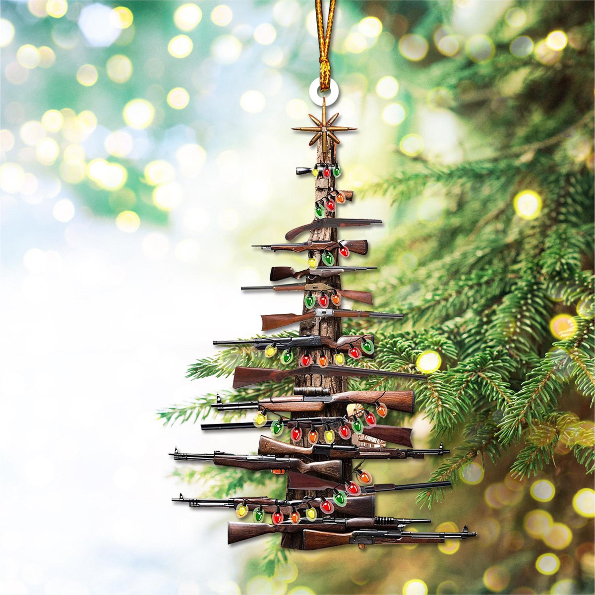 Hunting Christmas Tree Ornament, Gift for Hunters - 2024 New Release