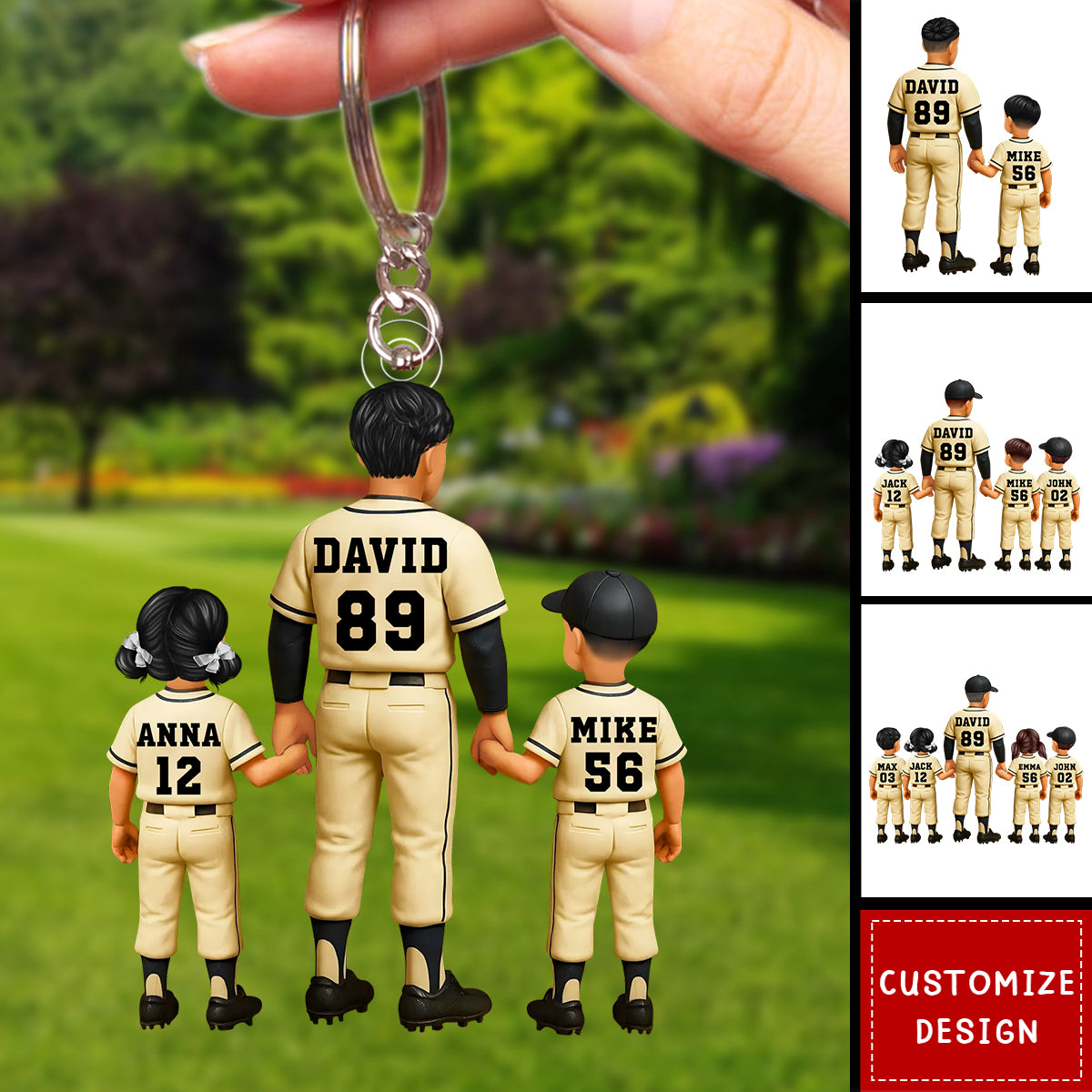 We Caught the Best Dad Baseball-Personalized Acrylic Keychain-Father's Day Gift