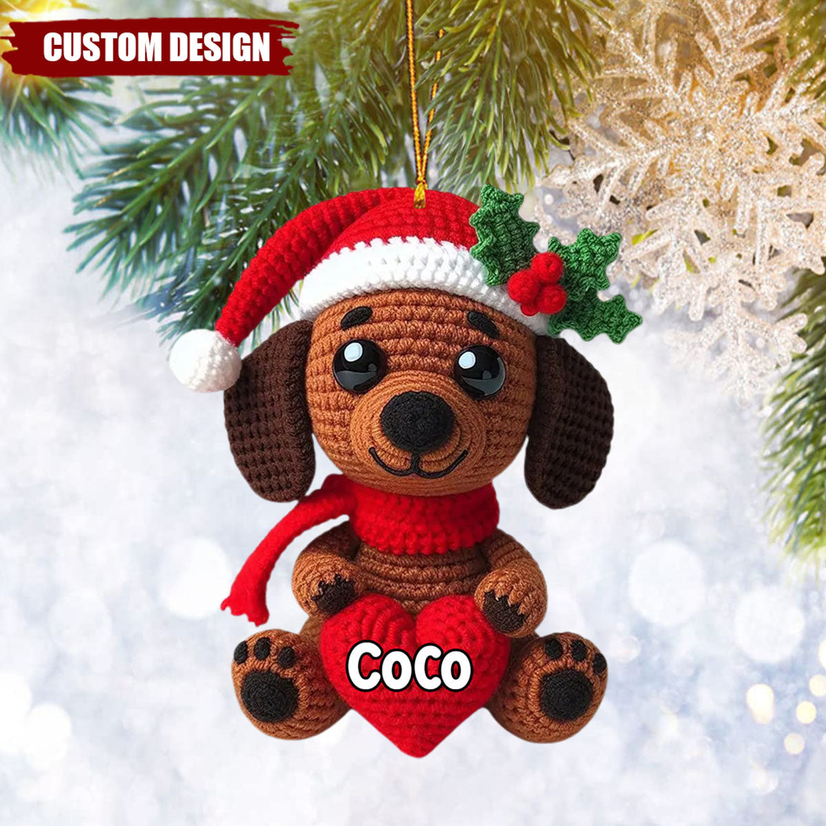 Merry Christmas Dogs - Personalized Dachshund Ornament