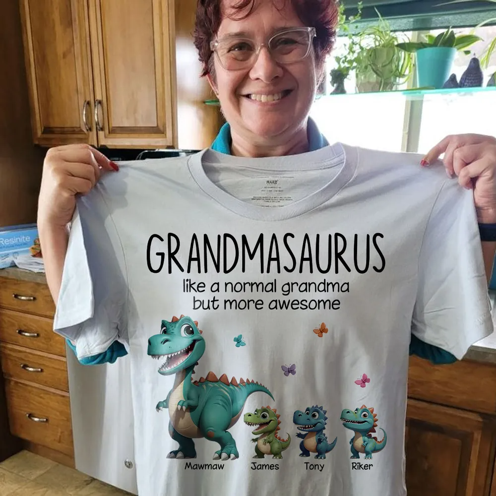 Grandmasaurus And Kids Dinosaurs Personalized Shirt - Gift For Mom,Grandma