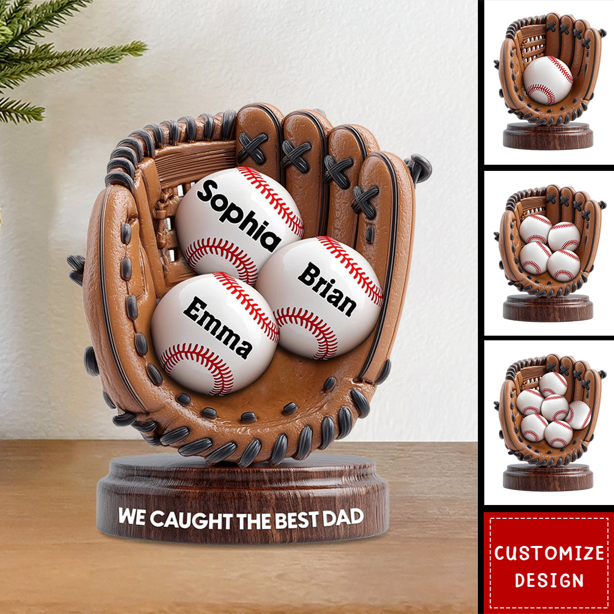 We Caught The Best Dad - Personalized Baseball Acrylic Plaque