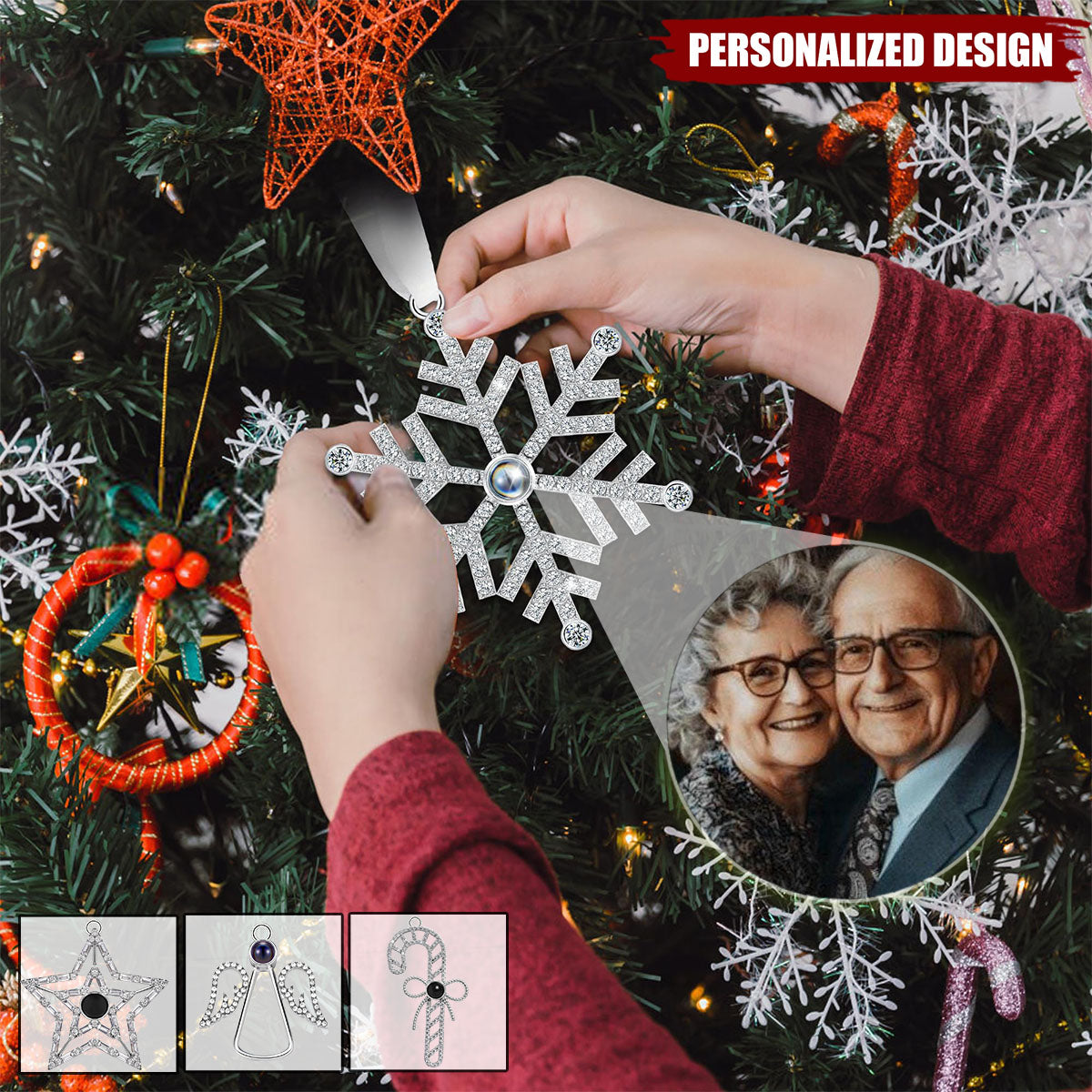 Personalized Pet Photo Projection Ornament for Christmas