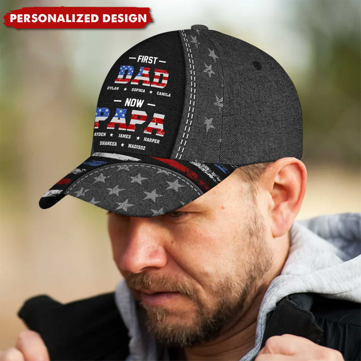 First Dad Now Papa-Personalized Classic Cap