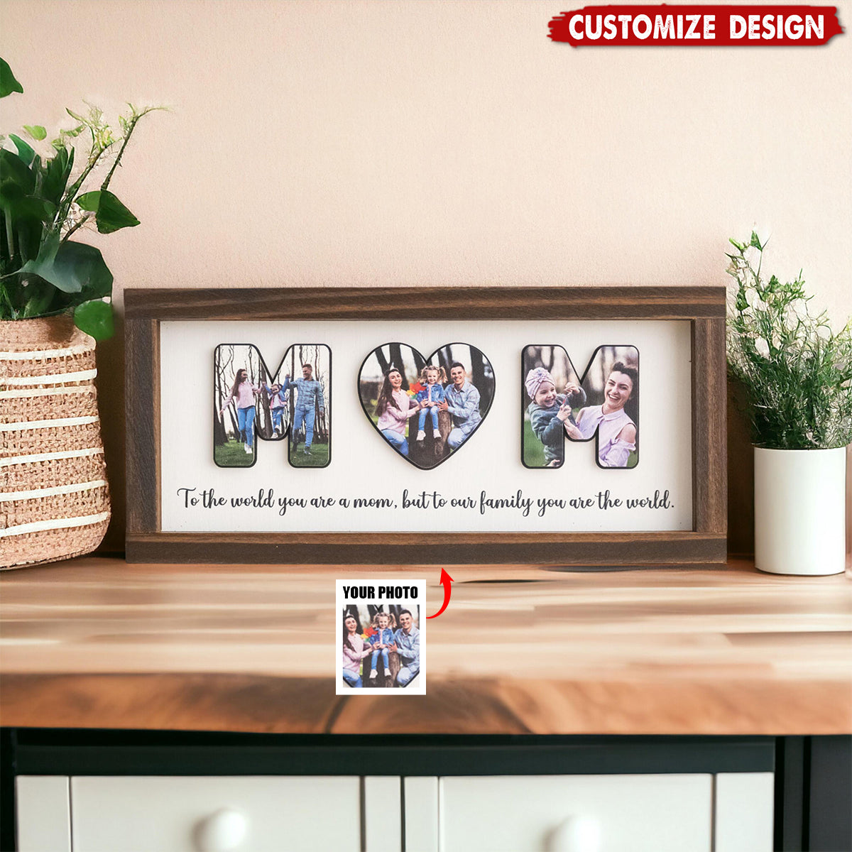 Personalized 2-Layered Wooden Plaque - Mother’s Day Gift For Mom