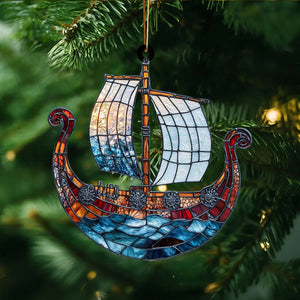 Viking Ship Acrylic Suncatcher Ornament,Christmas Ornament