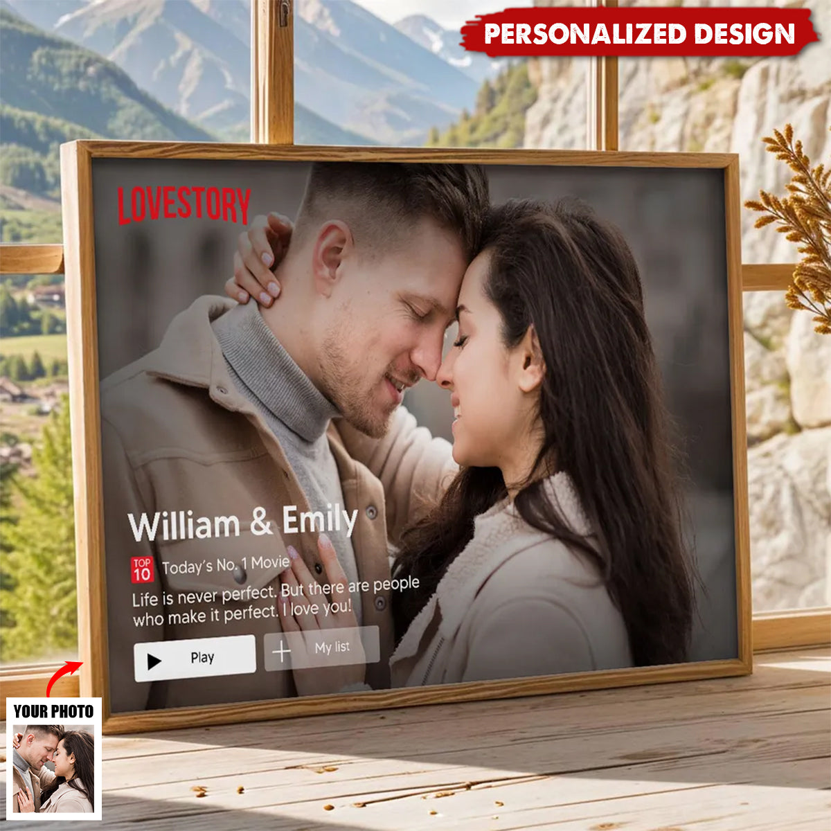 Couple Romantic Love Story-Personalized Poster-Anniversary Gift For Him, For Her