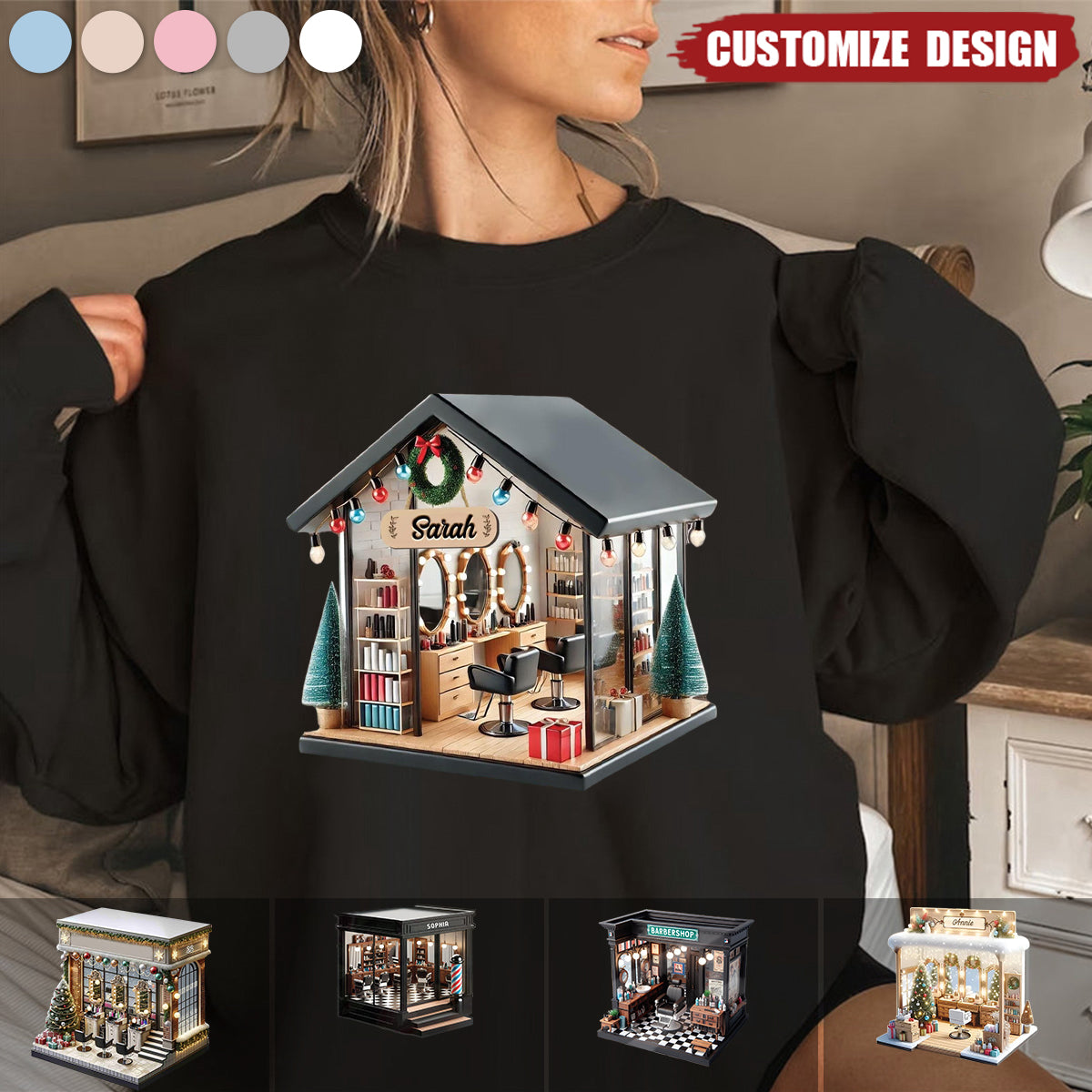 Personalized Hair Salon Sweatshirt  - Gift For Hairdresser