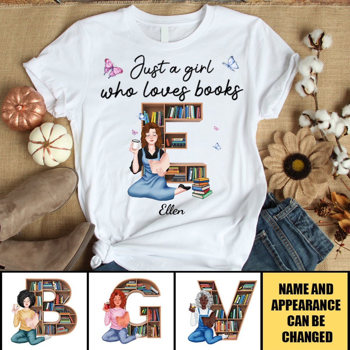 Just A Girl Who Loves Books - Personalized T-shirt