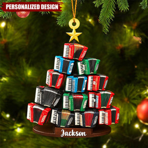 Personalized Accordion Christmas Ornament-Gift For Music Teacher