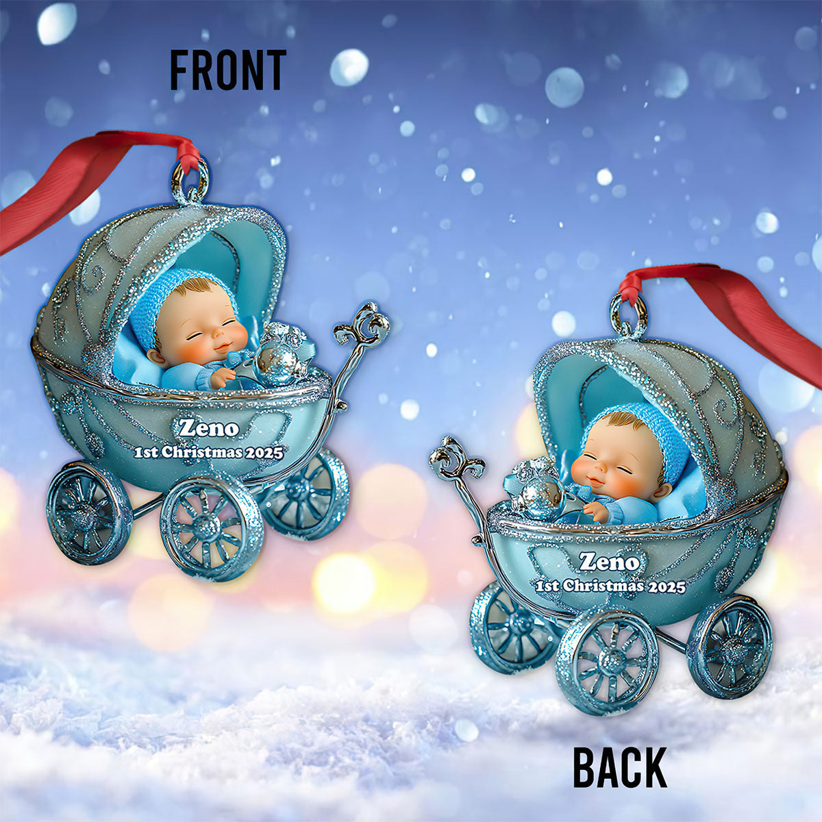 Baby 1st Christmas - Personalized Family Ornament