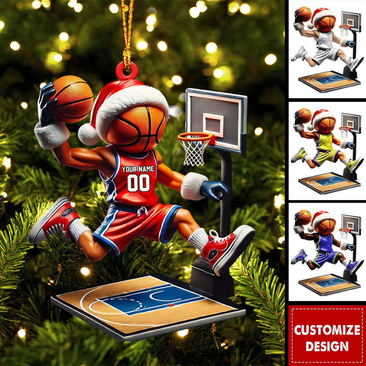 Basketball Player Christmas Ornament, Personalized Ornament