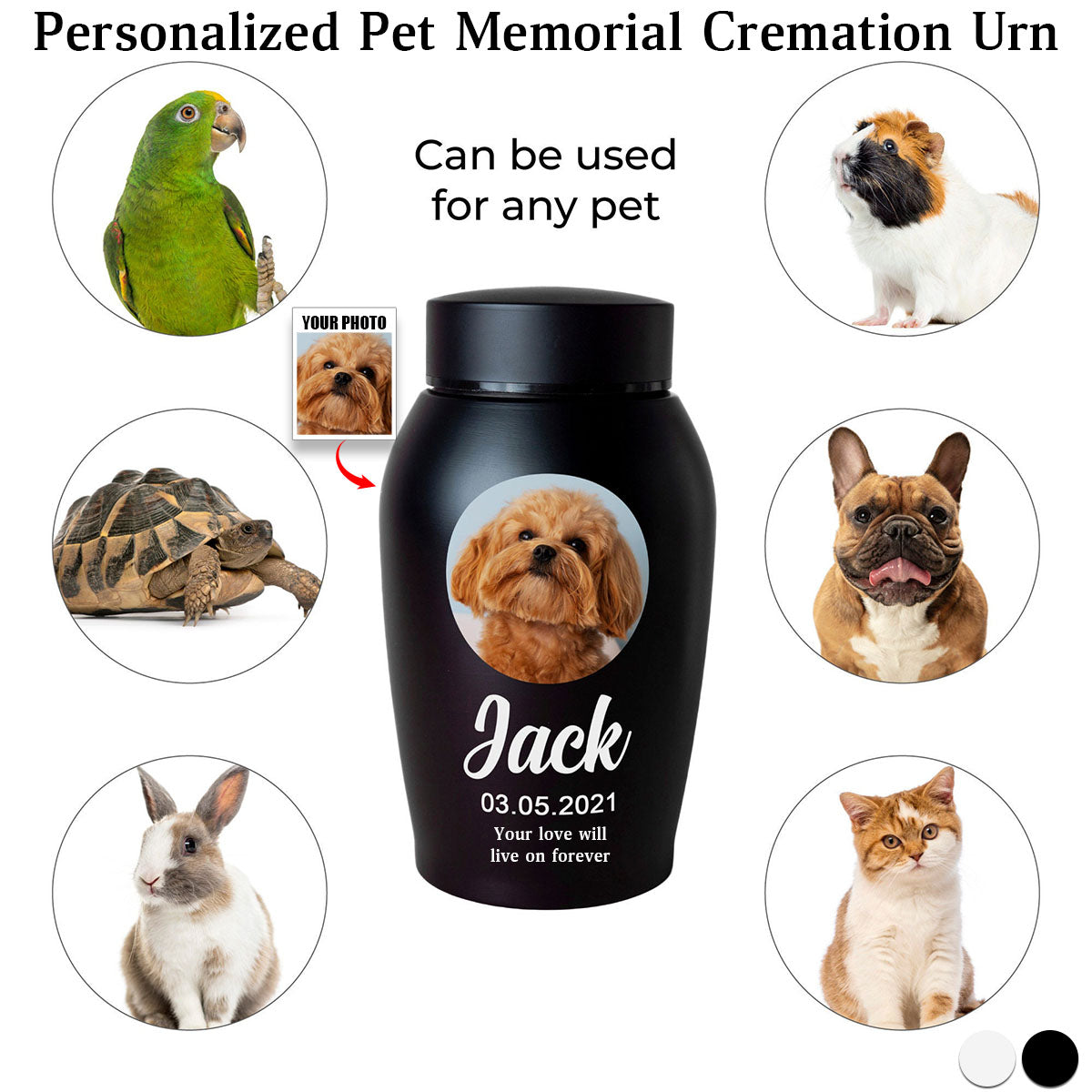Personalized Pet Photo Urn For Dogs Ashes-pet remembrance memorial gift
