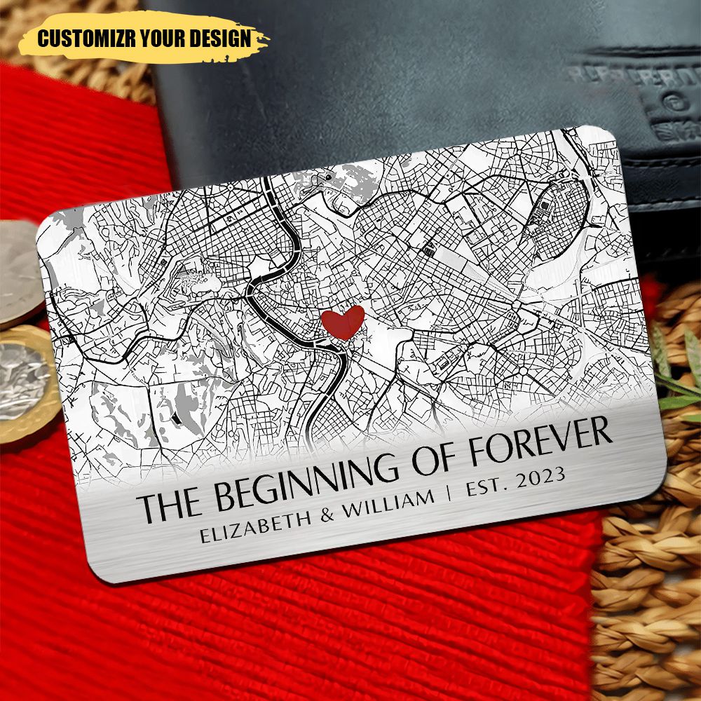 Where It All Began - Couple Personalized Custom Stainless Wallet Card - Gift For Husband Wife, Anniversary