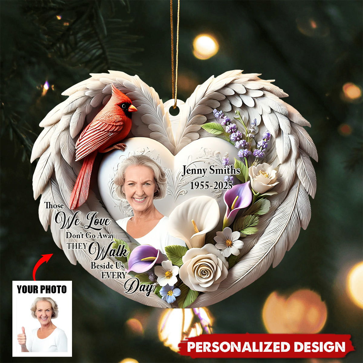 Cardinals Appear When Angels Are Near, Personalized Memorial Cardinal Custom 2D Flat Acrylic Ornament