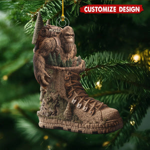 Personalized Hiking Shaped Christmas Stocking - Into The Wood