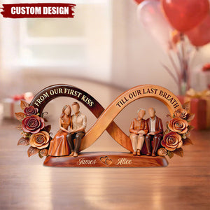 From Our First Kiss Till Our Last Breath - Personalized Custom Shaped Acrylic Plaque