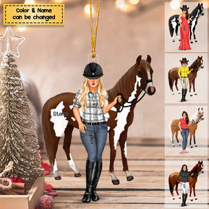 Life is better with horse - Personalized Acrylic Christmas / Car Ornament - Gift For Horse Girl