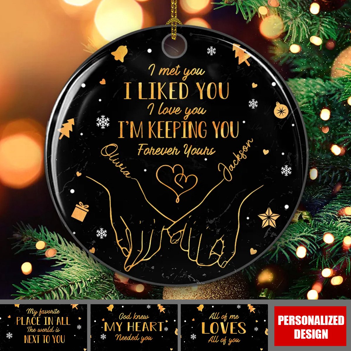 2024 New Release My Heart Is Perfect Because You Are Inside - Personalized Custom Ceramic Ornament