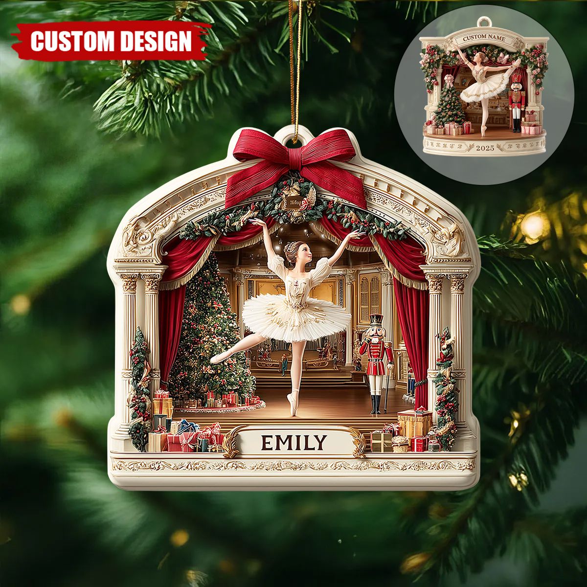 Personalized Nutcracker Ballet Christmas Ornament – Ballerina Stage  Decor