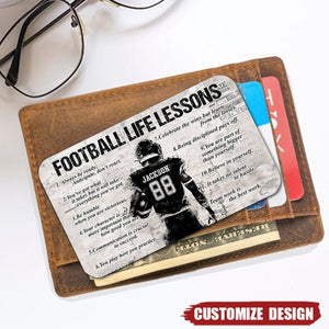 Football Life Lessons-Personalized American Football  Wallet Card