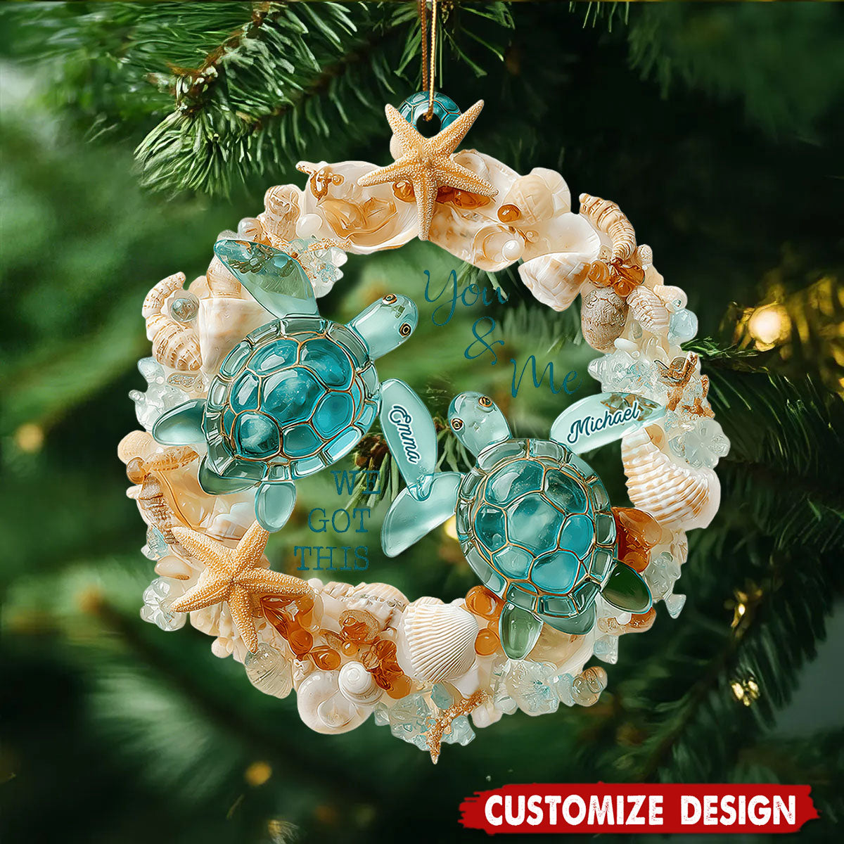 You & Me We Got This - Personalized Turtle Ornament