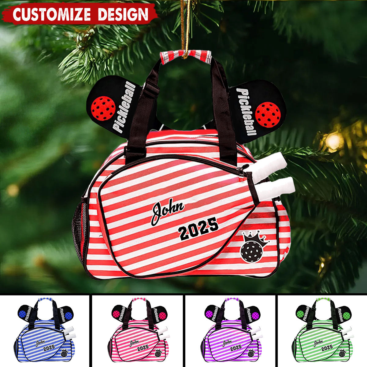 Personalized Pickleball Bag Ornament-Gifts For Pickleball Lovers