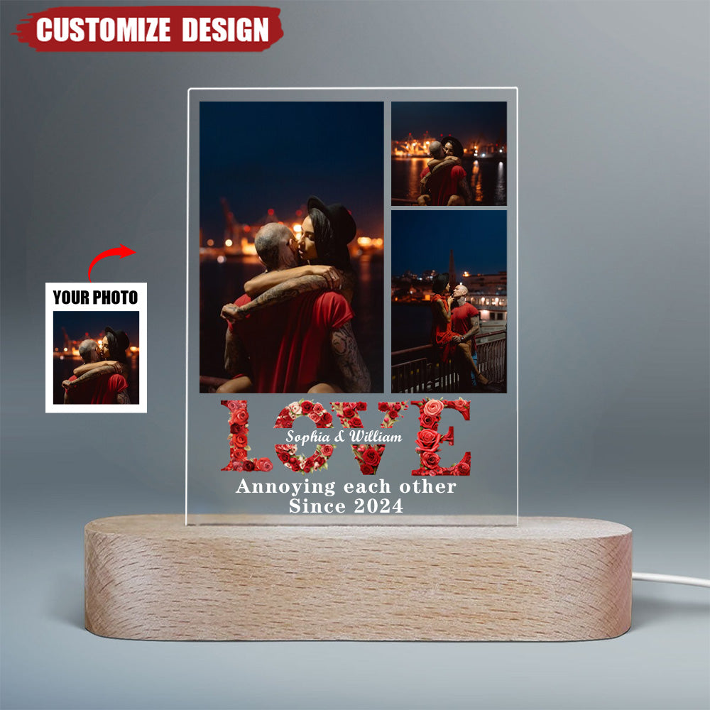 Annoying Each Other Since - Couple Personalized Shaped 3D LED Light - Gift For Couple