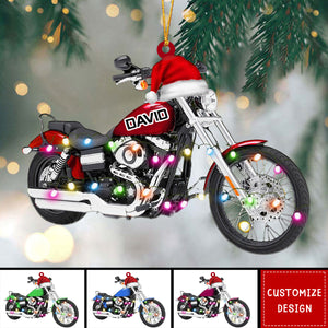 2024 New Release Cool Multicolor Hat Motorcycle-Personalized Christmas Acrylic Ornaments-Gift For Motorcycle Lover