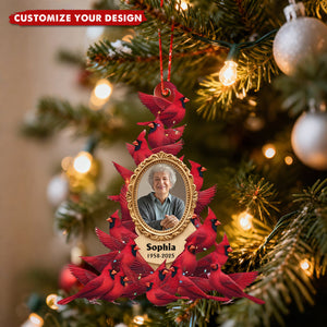 Whispers Of Heaven - Personalized Cardinal Memorial Photo Acrylic Ornament
