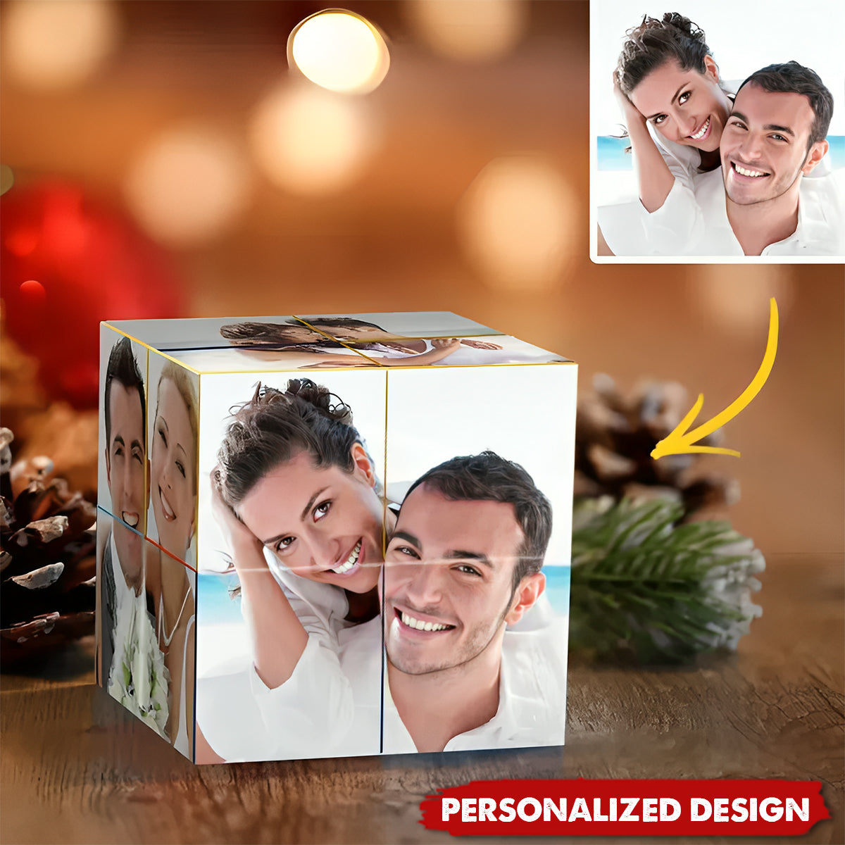 Personalized Eternal Love Custom Photo Cube-Wedding/Anniversary  Gift