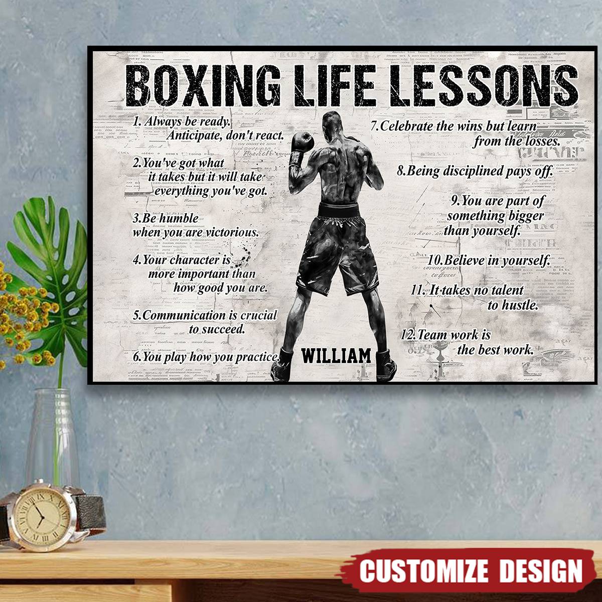 Personalized Boxing Life Lessons Poster-Gift For Boxing Lovers