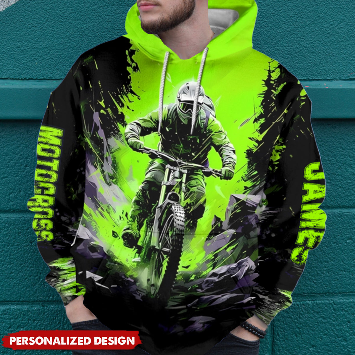 Cool Dirt Bike, Motocross-Personalized Dirt Bike Hoodie