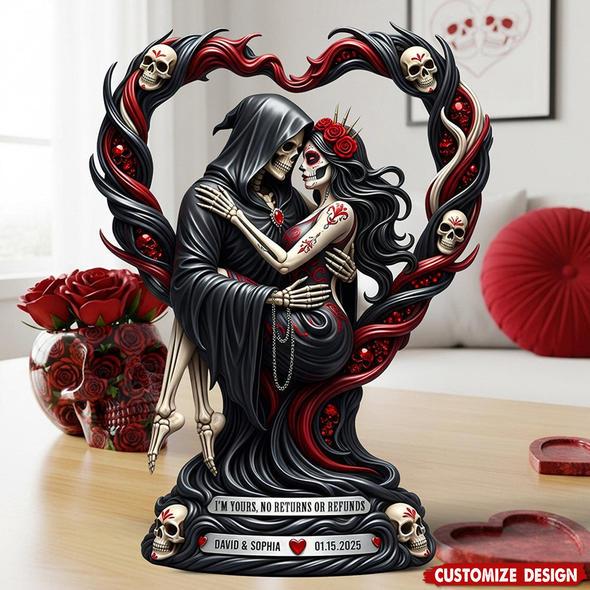 Personalized Love To Death Acrylic Plaque - Gift for Couple