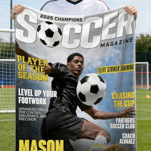 Personalized Soccer Magazine Cover Blanket - Gifts For Soccer Player