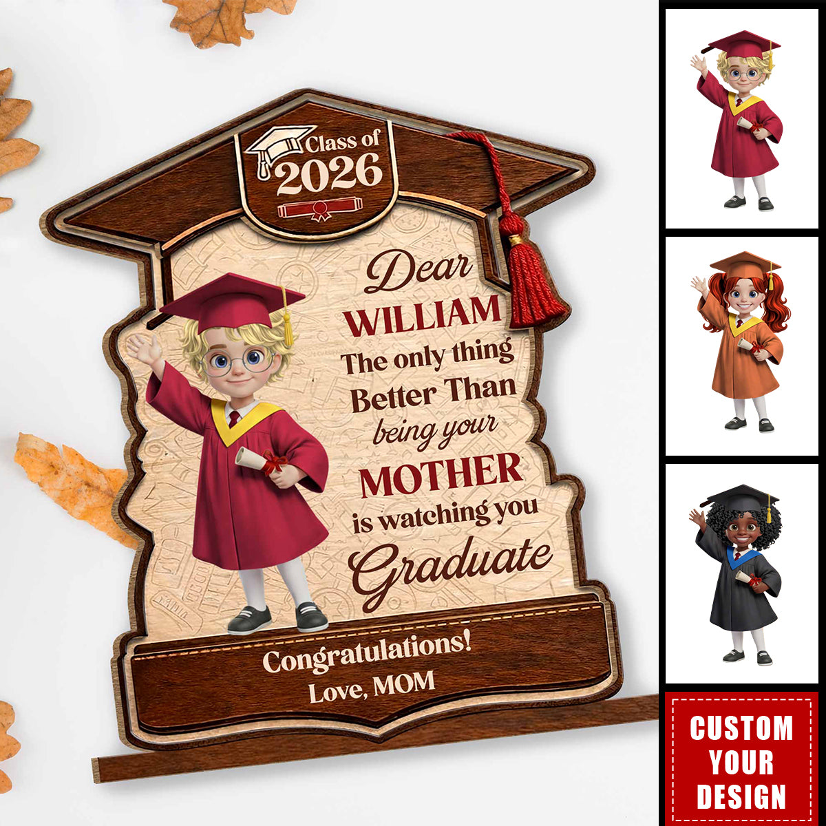 Better Than Being Your Mother Graduate, Personalized Wood Plaque, Gift For Son/Daughter