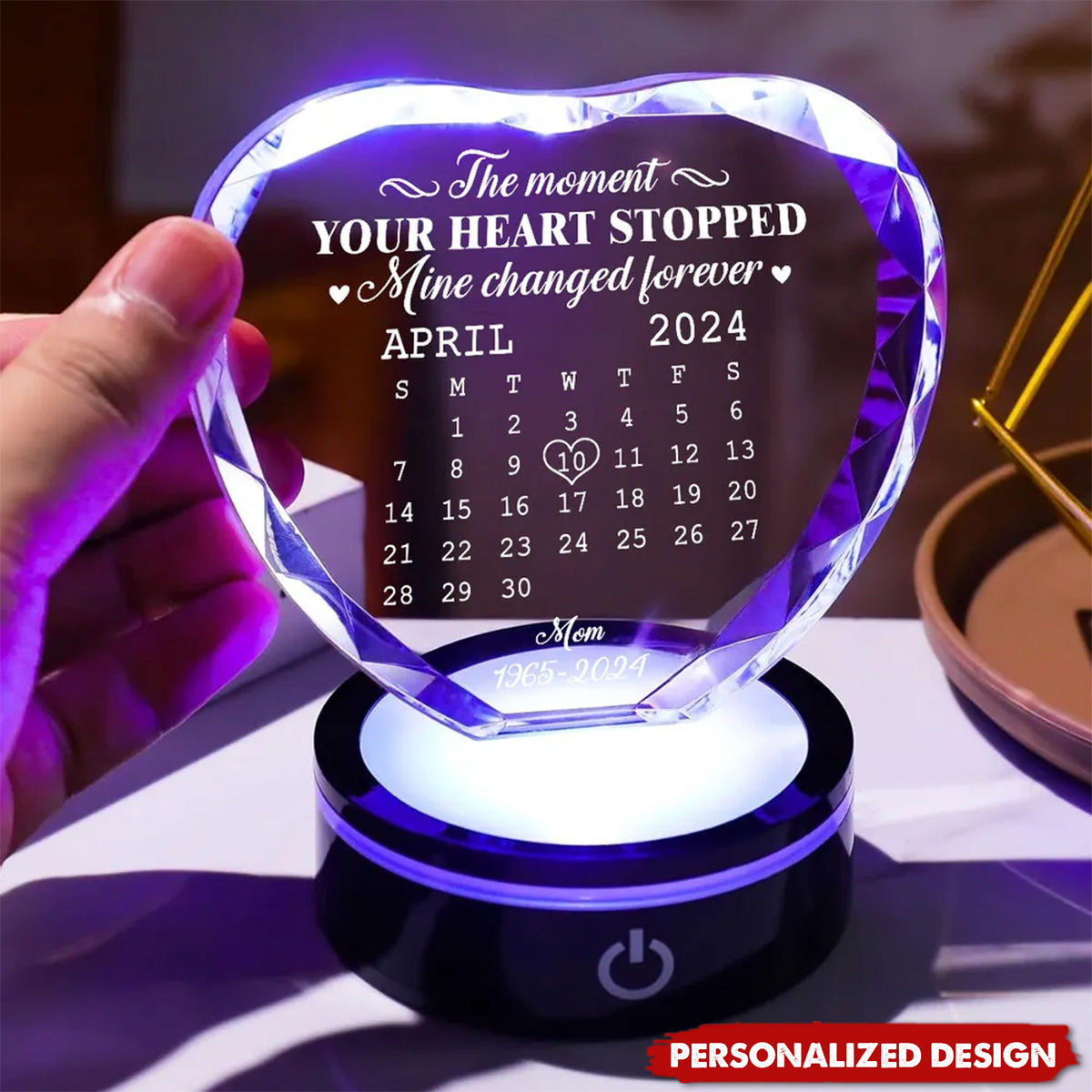 The Moment - Personalized Custom Crystal Led Light