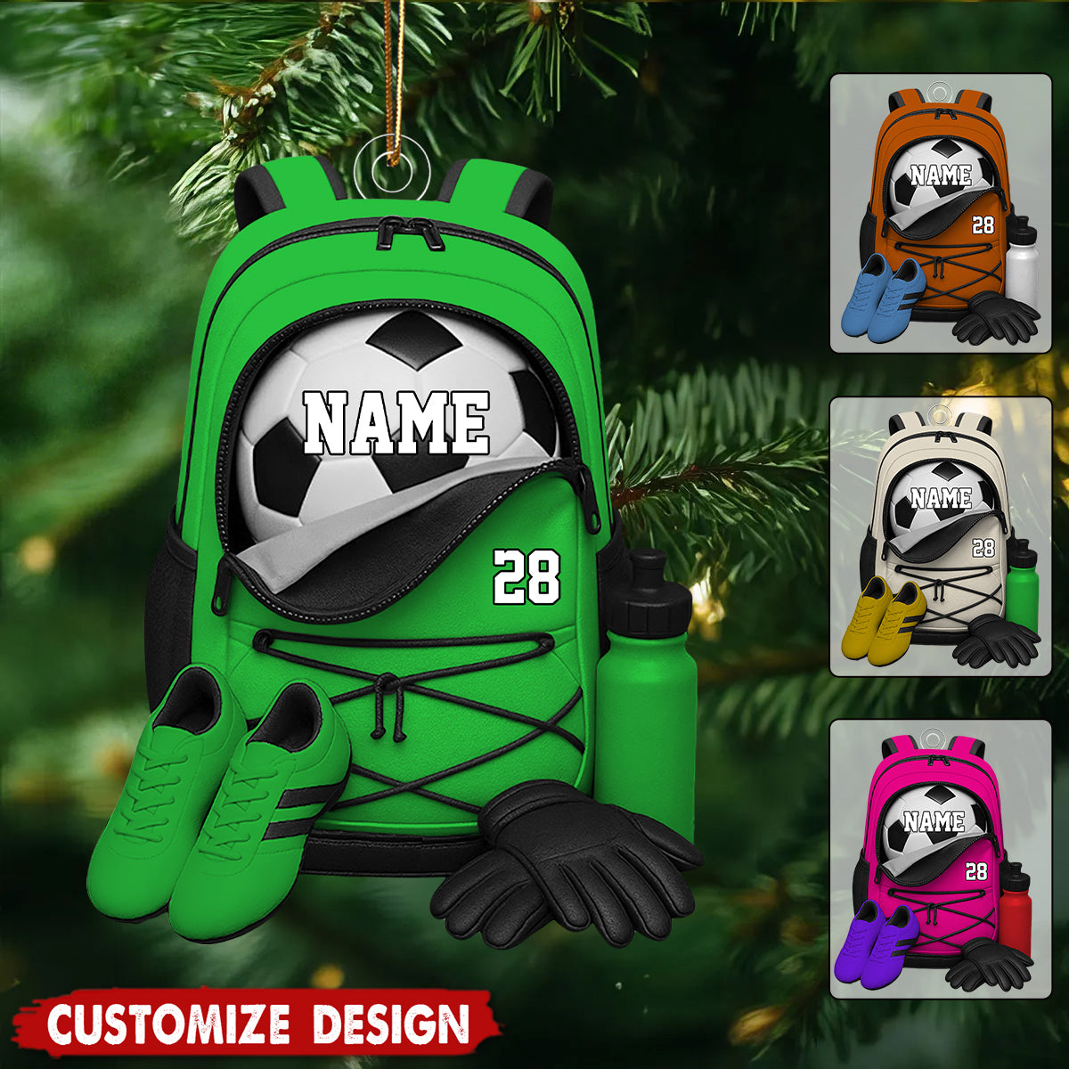 Personalized Soccer Bag Christmas Ornament - Gift For Soccer Player, Soccer Team