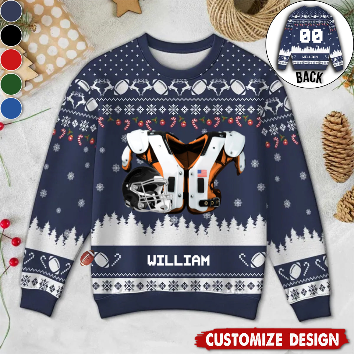 Personalized American Football Ugly Sweatshirt - Gift For American Lovers