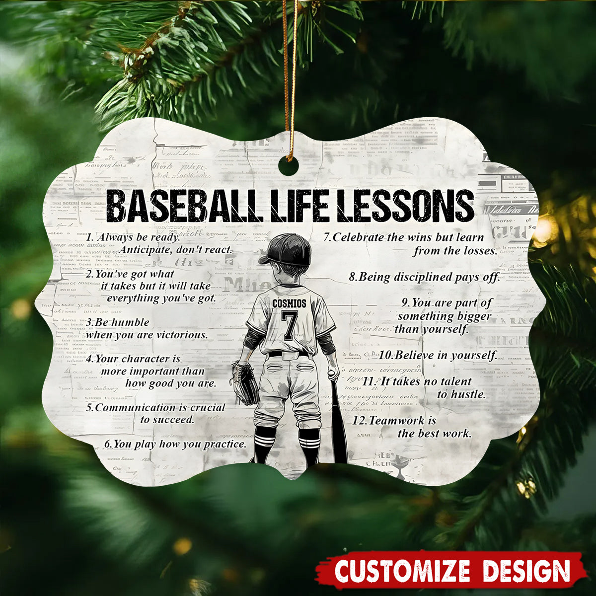Personalized Baseball Kid Boy Ornament - Gift For Baseball Lovers