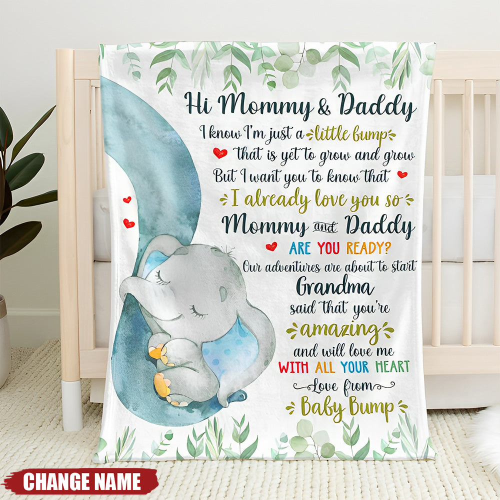 Our Adventures Are About To Start - Family Personalized Baby Blanket - Baby Shower Gift, Gift For First Mom