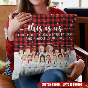 Personalized Photo Pillow-This Is Us A Whole Lot Of Love-Gift For Grandparents