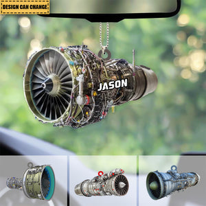 Personalized Turbofan Aircraft Engine Acrylic Car / Christmas Ornament