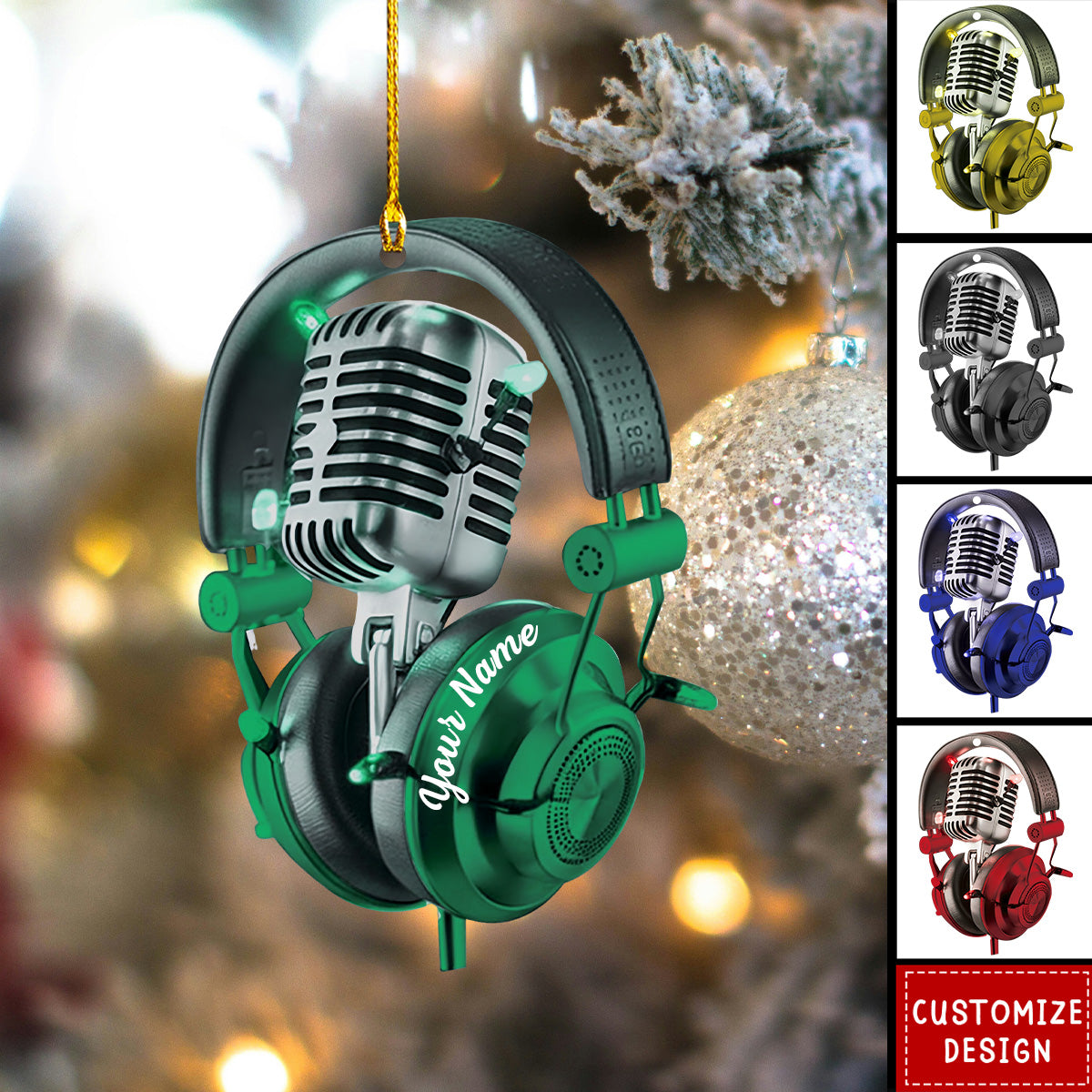 Personalized Microphone Christmas Ornament-Gifts For Sing Lover