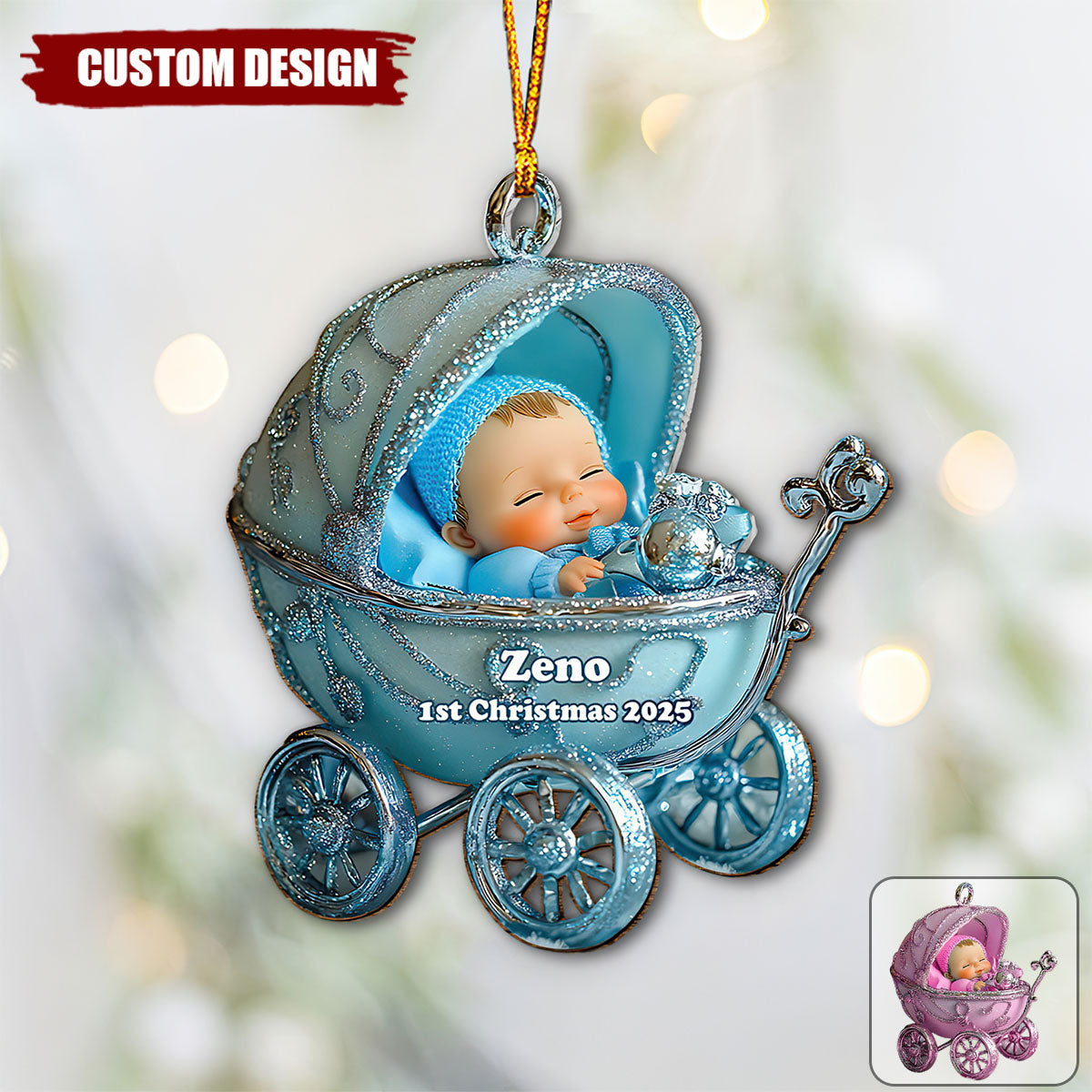 Baby 1st Christmas - Personalized Family Ornament