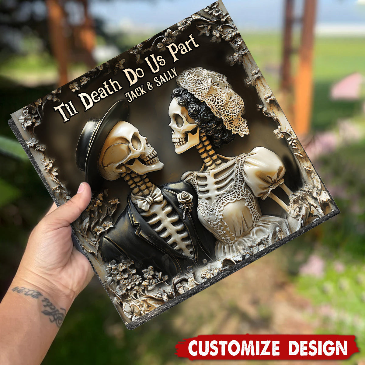 Til Death Do Us Part - Personalized Couple Square Shaped Stone With Stand - Anniversary Gift For  Husband,Wife